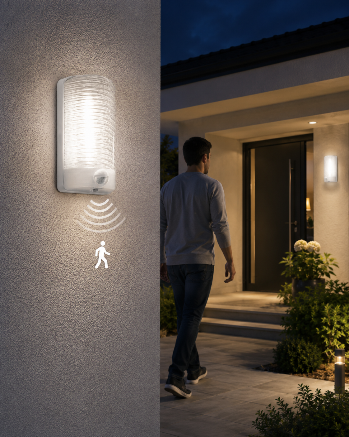 კედლის სანათი სენსორით /DE-PA WALL LIGHTING FIXTURE WITH SENSOR -1